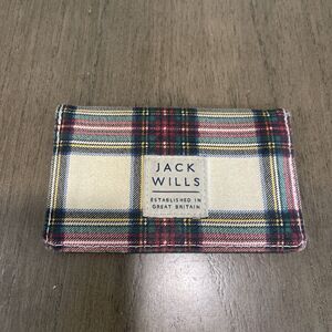 Jack Wills Slim Card Holder Wallet Small Plaid Checker Snap